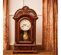 NIUSABOU Wooden Mantel Clock, Mechanical Pendulum Clock With Drawer Wooden Size 36.5x16x68 cm