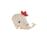 NIUSHANG Crystal Whale Brooch Pretty Crystal Brooch Pins Elegant Hat Whale Rhinestone Animal Statement Brooches Fashion Jewellery Accessories for Women Men Gift