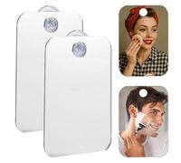 niusility 2 Pcs Suction Mirror Bathroom, Sturdy Shaving Mirror For Shower, Practical Shaving Mirrors Free Standing With Clear Reflection,Stable Hold For Camping Travel Makeup