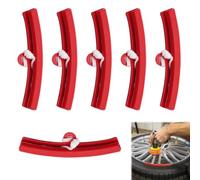 niusility 6 Pcs Wheel Rim Protector, Rim Protectors for Alloy Wheels, Tire Removal Machine, Tyre Wheel Changing Edge Savers Tool, Tire Changing Saver Tool for Car Motorcycle Bicycle(Red)