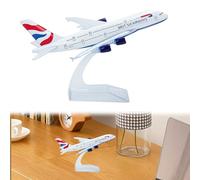 niusility British Airways A380 Plane Model, 1/400 Concorde Model, Alloy Diecast Airbus, Airplane for Adults, Collectible Aircraft for Display and Gift, Aviation Enthusiast Desk Decor