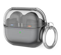 NIUTRENDZ Clear Case for Samsung Galaxy Buds 3 & Galaxy Buds 3 Pro Soft TPU Protective Cover with Carabiner (Clear Black)