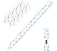 NIUTRENDZ Cow Print iPencil Case for Apple Pencil USB-C Case Cover Silicone Protective Sleeve Skin with 10pcs Apple Pencil Tips Cover (Blue, Apple Pencil USB-C)