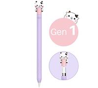 NIUTRENDZ Cute Cow Case for Apple Pencil 1st Generation Case Silicone Protective Cover Sleeve Skin Accessories (Purple)