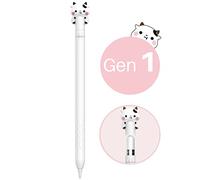 NIUTRENDZ Cute Cow Case for Apple Pencil 1st Generation Case Silicone Protective Cover Sleeve Skin Accessories (White)