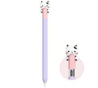 NIUTRENDZ Cute Cow Case for Apple Pencil USB-C Case Silicone Protective Cover Sleeve Skin Accessories【Magnetic Charging & Double Tap】 (Purple)
