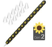 NIUTRENDZ Sunflower Case for Apple Pencil 2nd Generation Cover Protective Silicone Sleeve Skin Accessories Compatible with Apple Pencil 2nd Gen (Sunflower + Black)