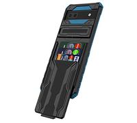 Niuuro for Google Pixel 6a Wallet Case with Credit Card Holder Stand Kickstand Slim Rugged Shockproof Heavy Duty Defender Armor 【Military Grade】 Protective Phone Case - Blue
