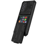 Niuuro for Samsung Galaxy A54 5G Wallet Case with Credit Card Holder Stand Kickstand Slim Rugged Shockproof Heavy Duty Defender Armor 【Military Grade】 Protective Phone Case - Black