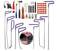 NIUVOCY 59pcs Paintless Dent Rods Repair Tools with Knock Down Pens,Red Soft Caps,Red Wedge and More,Suitable Removal Hail Damage,Dings and More for Car Body Dent Repair