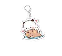NIUVOO Cartoon Keychain Cute Panda Bubu & Dudu Keychain - Kawaii Anime Cute Keychains(Style 2)