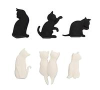 NIUXICH 6Pcs Wine Glass Markers,Cat Drink Cup Identifiers Silicone Wine Glass Recognizer for Cocktail Party Family Dinner Party,1.1in
