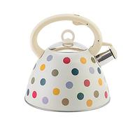 NIUXICH Tea Kettle,Heavy Duty Whistling Teakettle Teapot with Handle BPA Free Hot Water Fast to Boil Suitable for 1-6 People(3L,Polka Dot Style)