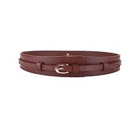 NIUXICH Wide Belt Women Waist Corset Belt Lady Casual Skirt Decorative Waistband Leather Detachable Belt, Coffee, 80cm