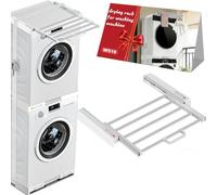 NIUXX Laundry Tower Extendable Drying Rack - Adjustable Width 40.5-60.5cm | Universal Drawer Clothes Drying Shelf - No-Drilling Hanging Unit for Topper Washing Machine & Dryer