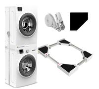 NIUXX Universal Stacking Kit for Washer and Dryer, Adjustable Stacking Frame Kit Fit for 46-66 cm Washing Machine and Tumble Dryers, Stacking Shelf