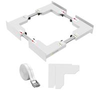 NIUXX Universal Stacking Kit for Washing Machines, Stacking Kit for 46-66 cm Washing Machine and Dryer, Washer and Dryers Stacker with Scale Mark Pipes and Ratchet Strap, Space Saving, White