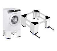 NIUXX Washing Machine Base with Brake Wheels, Adjustable Furniture Moving Roller Pedestal, Mobile Rolling Base for 46-69cm Washer Dryer Fridge, Appliances Refrigerator Moving Stand, Height 27.2cm