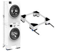NIUXX Washing Machine Base with Brake Wheels, Adjustable Furniture Moving Roller Pedestal, Mobile Rolling Base for 46-69cm Washer Dryer Fridge, Appliances Refrigerator Moving Stand, Height 11.5cm