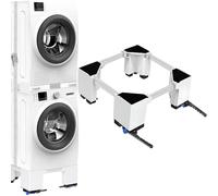 NIUXX Washing Machine Base with Brake Wheels, Adjustable Furniture Moving Roller Pedestal, Mobile Rolling Base for 46-69cm Washer Dryer Fridge, Appliances Refrigerator Moving Stand, Height 19.5cm