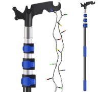 Niuyhe Aluminum Alloy Extension Pole for Hanging Christmas Lights, 3.8-12 FT Long, with Utility Hook, Minimalist Design, Ideal for Indoor & Outdoor Use