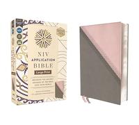 NIV Application Bible, Large Print, Leathersoft, Pink/Gray, Red Letter, Comfort Print: Bringing the Ancient Message of the Bible Into Your World (NIV Application Commentary Resources)