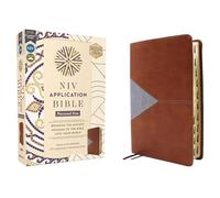 NIV Application Bible, Personal Size, Leathersoft, Brown/Blue, Red Letter, Indexed, Comfort Print: Bringing the Ancient Message of the Bible Into Your World (NIV Application Commentary Resources)