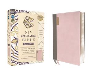 NIV Application Bible, Personal Size, Leathersoft, Pink/Gray, Red Letter, Comfort Print: Bringing the Ancient Message of the Bible Into Your World (NIV Application Commentary Resources)