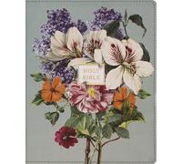 Niv, Artisan Collection Bible, Large Print, Leathersoft, Sage Floral, Red Letter, Comfort Print