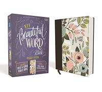 Niv, Beautiful Word Bible, Updated Edition, Peel/Stick Bible Tabs, Cloth Over Board, Multi-Color Floral, Red Letter, Comfort Print: 600+ Full-Color Illustrated Verses