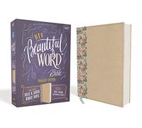 Niv, Beautiful Word Bible, Updated Edition, Peel/Stick Bible Tabs, Leathersoft Over Board, Gold/Floral, Red Letter, Comfort Print: 600+ Full-Color Illustrated Verses