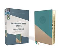 Niv, Personal Size Bible, Large Print, Leathersoft, Teal/Gold, Red Letter, Thumb Indexed, Comfort Print: New International Version, Teal/Gold, Leathersoft, Red Letter, Comfort Print