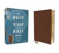 Niv, Quest Study Bible, Large Print, Leathersoft, Brown, Comfort Print: The Only Q and A Study Bible