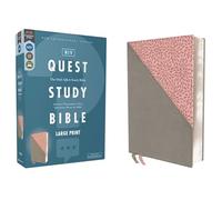 Niv, Quest Study Bible, Large Print, Leathersoft, Gray/Pink, Comfort Print: The Only Q and A Study Bible