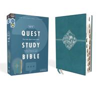 Niv, Quest Study Bible, Leathersoft, Blue, Indexed, Comfort Print: The Only Q and A Study Bible
