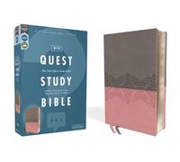 Niv, Quest Study Bible, Leathersoft, Gray/Pink, Comfort Print: The Only Q and A Study Bible
