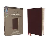 NIV, Reference Bible, Giant Print, Bonded Leather, Burgundy, Red Letter Edition, Comfort Print