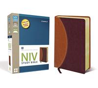 NIV Study Bible: New International Version, Tan / Burgundy, Italian Duo-Tone
