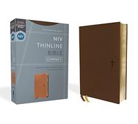 Niv, Thinline Bible, Compact, Leathersoft, Brown, Red L - Leather / Fine Binding