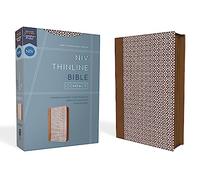 Niv, Thinline Bible, Compact, Leathersoft, Brown/White, Zippered, Red Letter, Comfort Print