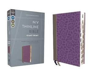 Niv, Thinline Bible, Giant Print, Leathersoft, Gray/Purple, Red Letter, Thumb Indexed, Comfort Print: New International Version, Thinline, Gray/Purple, Leathersoft, Red Letter, Comfort Print