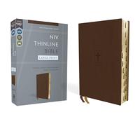 Niv, Thinline Bible, Large Print, Leathersoft, Brown, Red Letter, Thumb Indexed, Comfort Print: New International Version, Thinline, Brown, Leathersoft, Red Letter, Comfort Print
