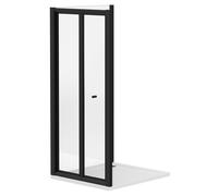 Niva 6 Bi-Fold Door Shower Enclosure | Matt Black | Glass/Aluminium | 700mm x 900mm