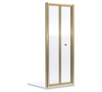 Niva 6 Bi-Fold Shower Door | Brushed Brass | Glass/Aluminium | 760mm