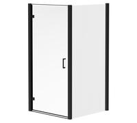 Niva 6 Hinged Door Shower Enclosure | Matt Black | Glass/Aluminium | 1000mm x 760mm
