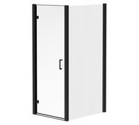 Niva 6 Hinged Door Shower Enclosure | Matt Black | Glass/Aluminium | 700mm x 1000mm