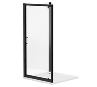 Niva 6 Pivot Door Shower Enclosure | Matt Black | Glass/Aluminium | 900mm x 700mm