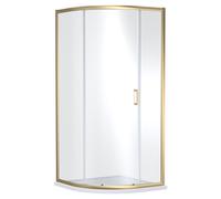 Niva 6 Quadrant Shower Enclosure | Brushed Brass | Glass/Aluminium | 900mm
