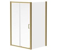 Niva 6 Sliding Door Shower Enclosure | Brushed Brass | Glass/Aluminium | 1200mm x 900mm