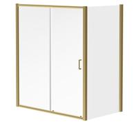 Niva 6 Sliding Door Shower Enclosure | Brushed Brass | Glass/Aluminium | 1700mm x 900mm